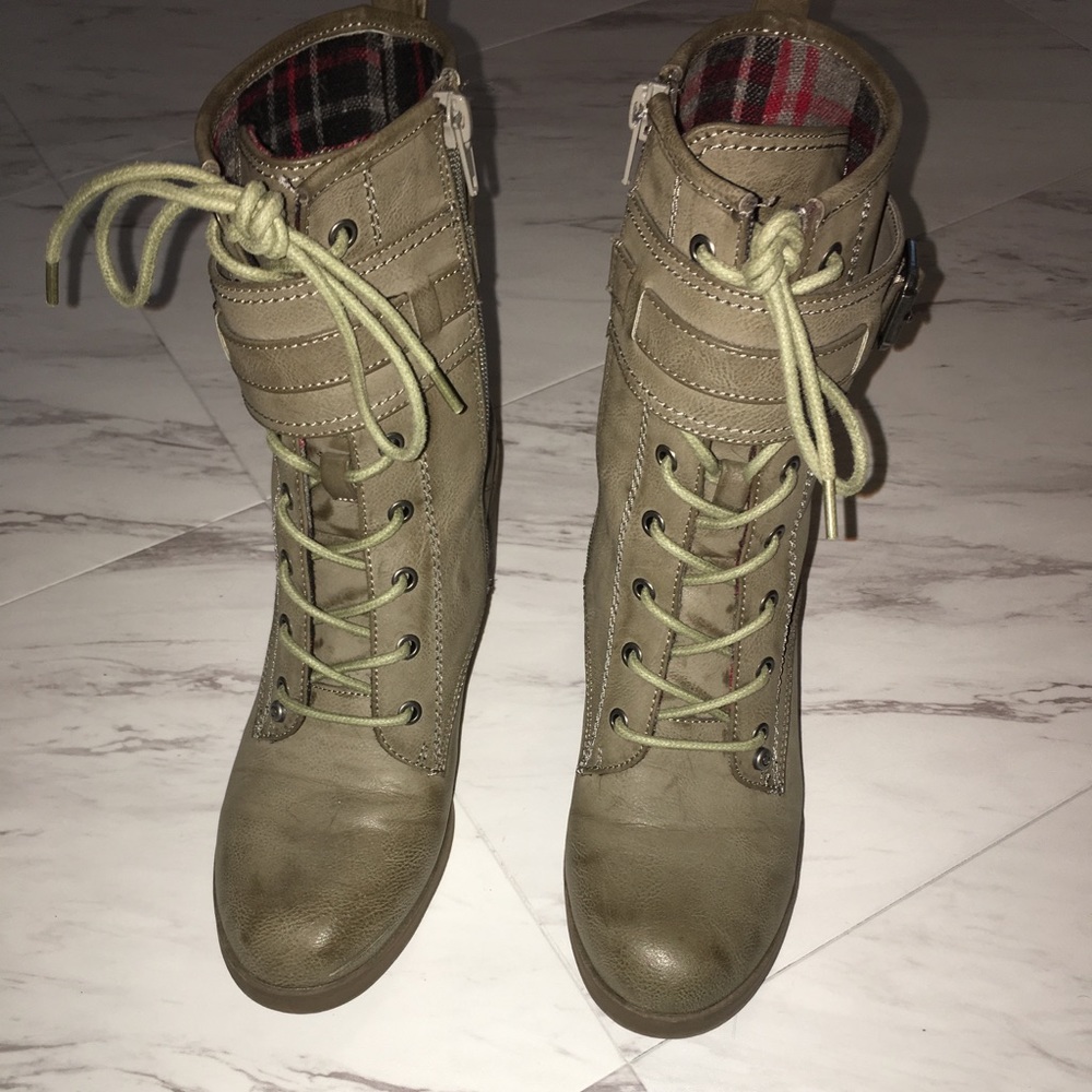 Chunky Heel Combat Boot